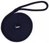 1/4" Black Fender Line For Boats - Double Braided Nylon 6 Feet Marine Rope - 2 Pack