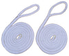 3/8" White Fender Line For Boats - Double Braided Nylon 6 Feet Marine Rope - 2 Pack