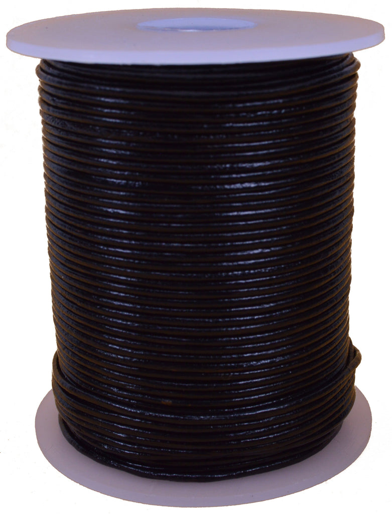 Black 1mm Leather Round Cord