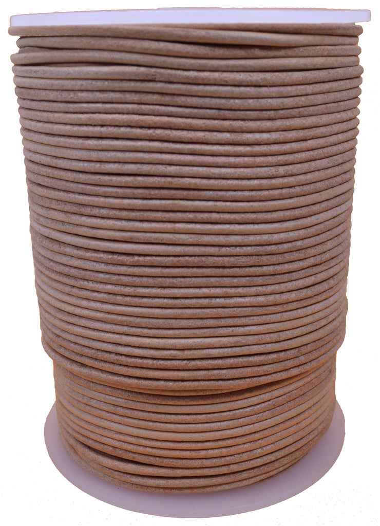 Natural 2mm Leather Round Cord